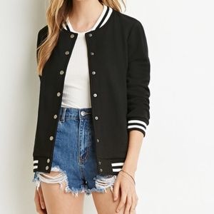 Forever 21 NEW Black Varsity Jacket